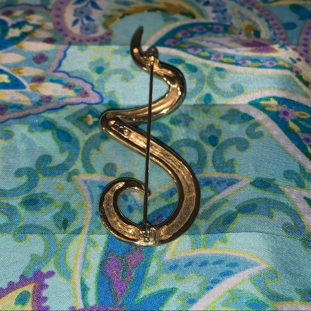 JJ Jonette Jewelry Gold Tone Swirl Brooch Pin - Picture 9 of 14